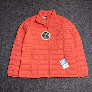 Columbia Down Puffer Jacket Womens XL Omni-Heat 650 Fill Coral NWT